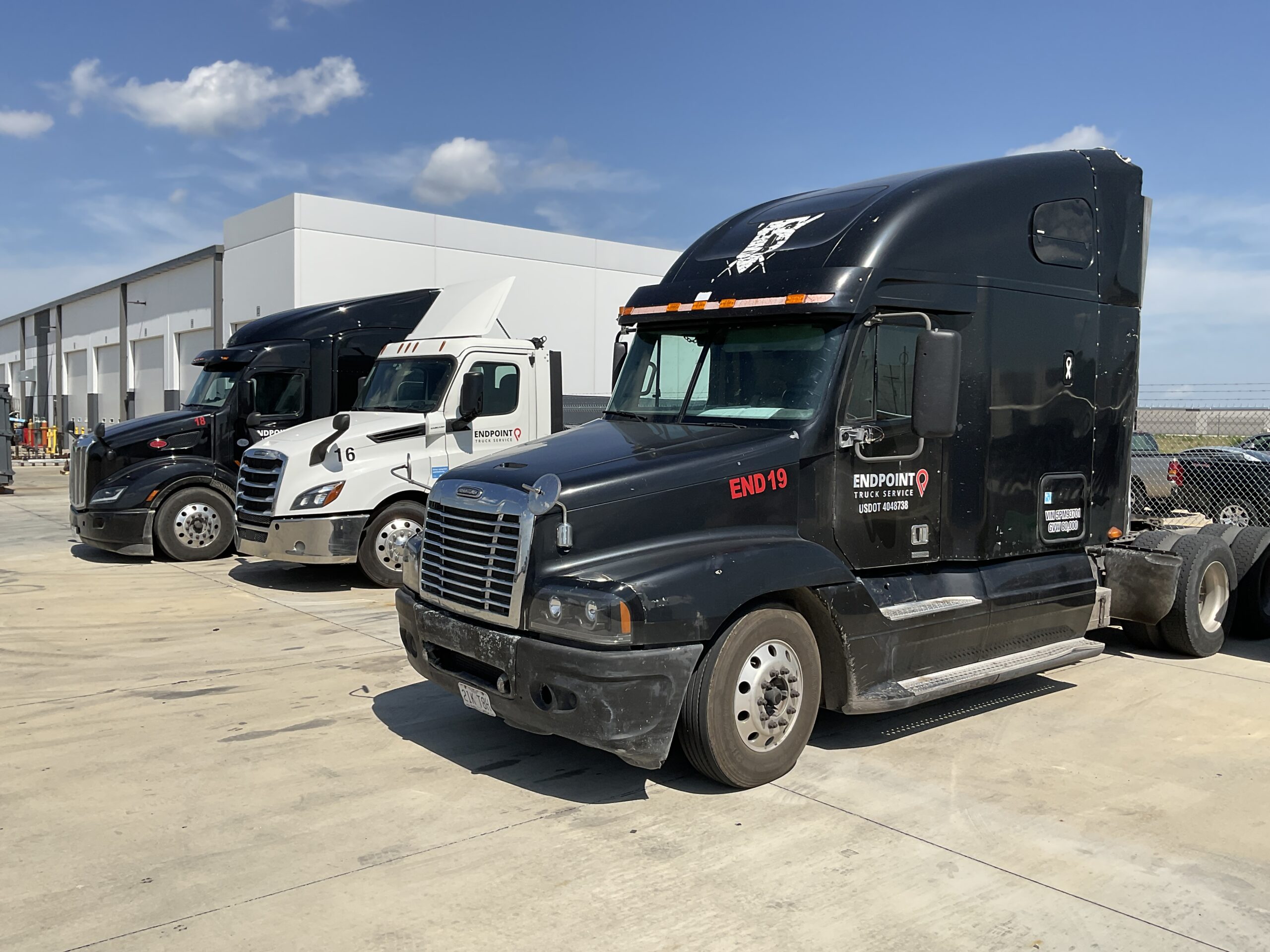 Endpoint Trucks in Storage Yard